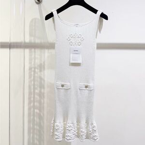 CHANEL White Midi Dress